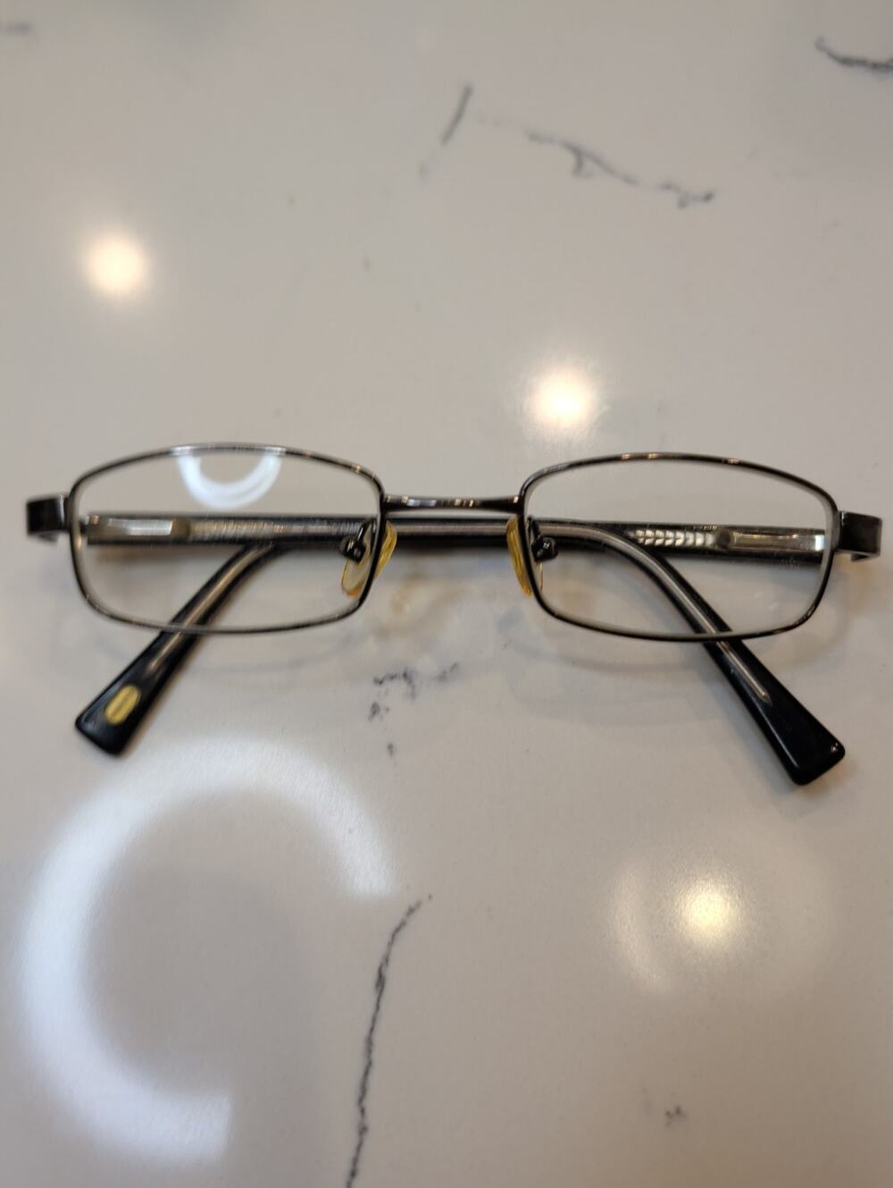 D’Amato Eyeglasses Frame Full Rim Rectangular Black Metal Optical Glasses Only